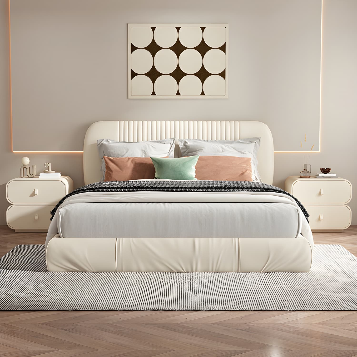 Contemporary Style Solid Wood 2-Drawer Night Table for Bedroom - image 14