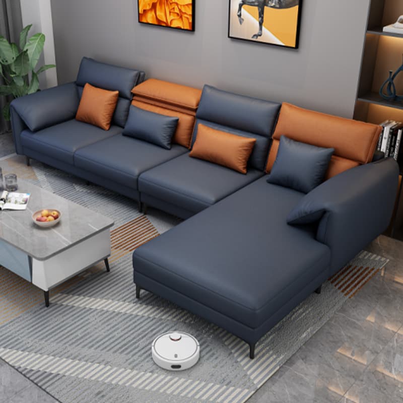 Modern L-Shape Tech Cloth Sofa Chaise with Adjustable Headrests and Storage in 3 Piece Set - image 16