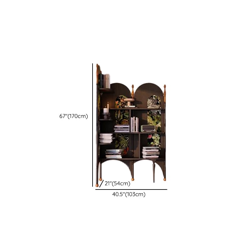 Modern Simple Style Nook Decorative Cabinet with 6 Exterior Shelves/4 Exterior Shelves, Ash Wood Countertop in Matte Black - image 11