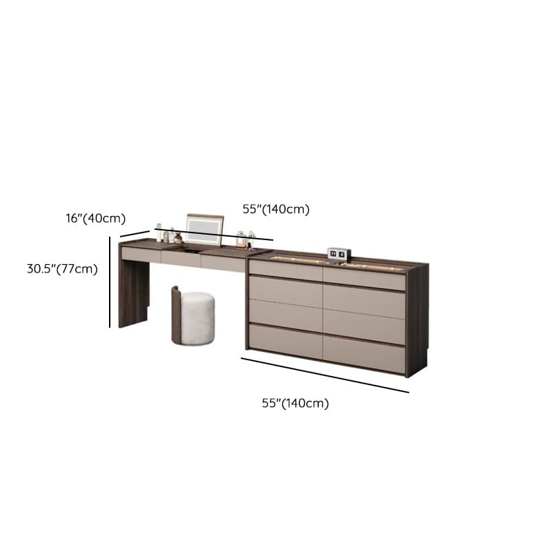 Multi-Purpose Vanity Set with 10 Drawers, Lighting, Push-Pull, 2-in-1 Functionality, Adjustable Touch and Brightness - image 18