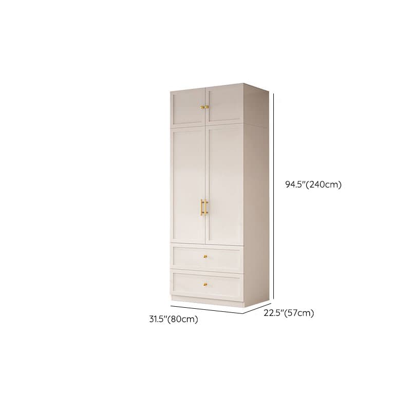 Simple Beige Engineered Wood Freestanding Armoire Cabinet with Soft Close Door, Clothing Rod & Interior Shelves - image 23