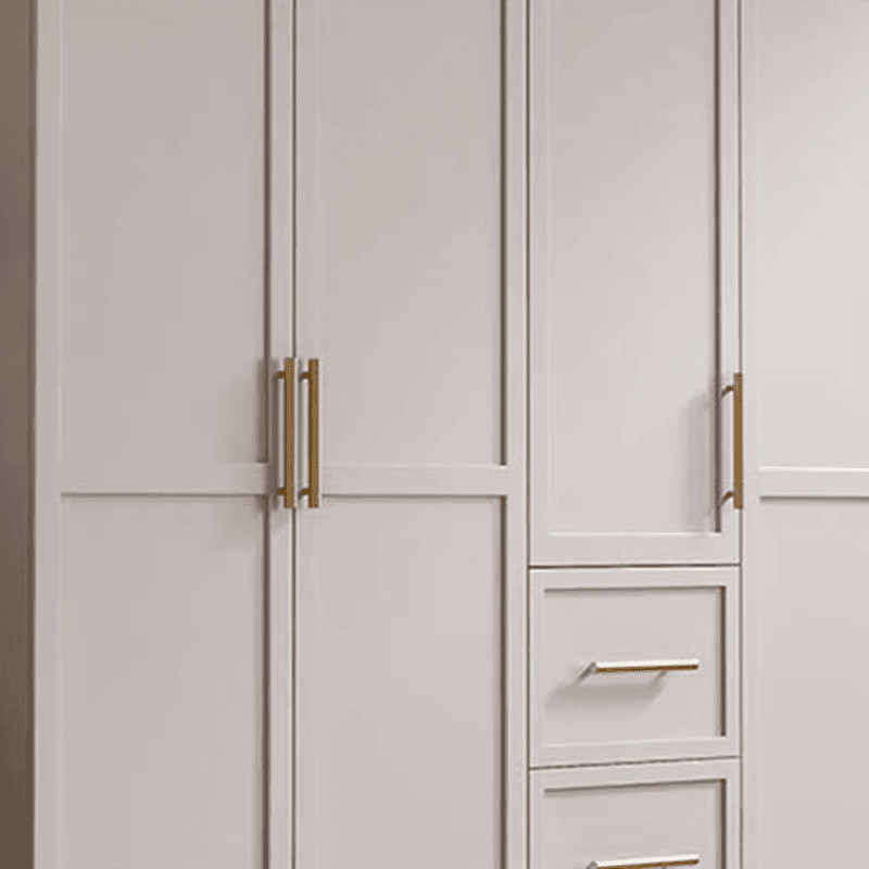 Chalk Minimalist Laminate Cabinet Armoire with 3-Drawer, Interior Shelves, and Clothing Rod - image 4
