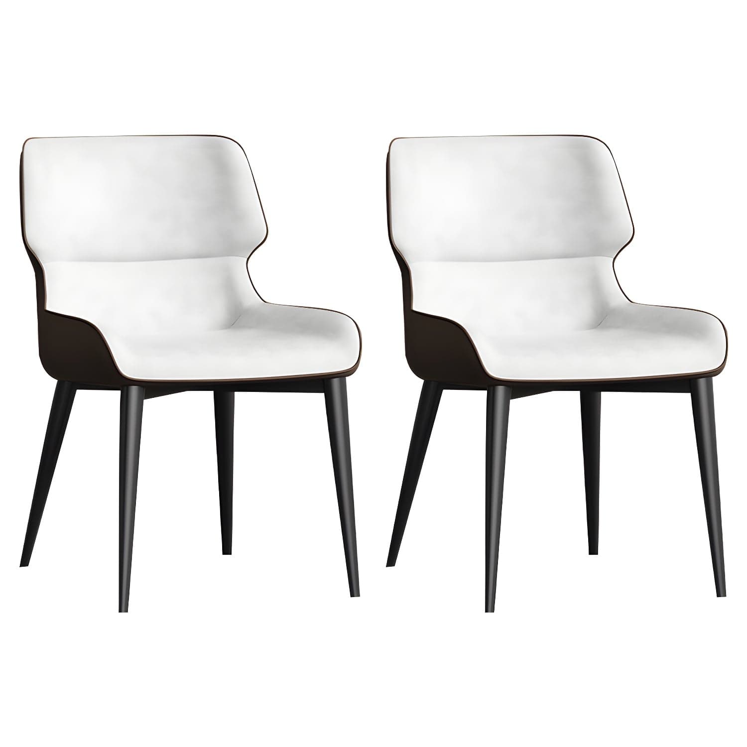 Contemporary Home Wingback Side Chair Matte Finish Leather Dining Chair - image 4