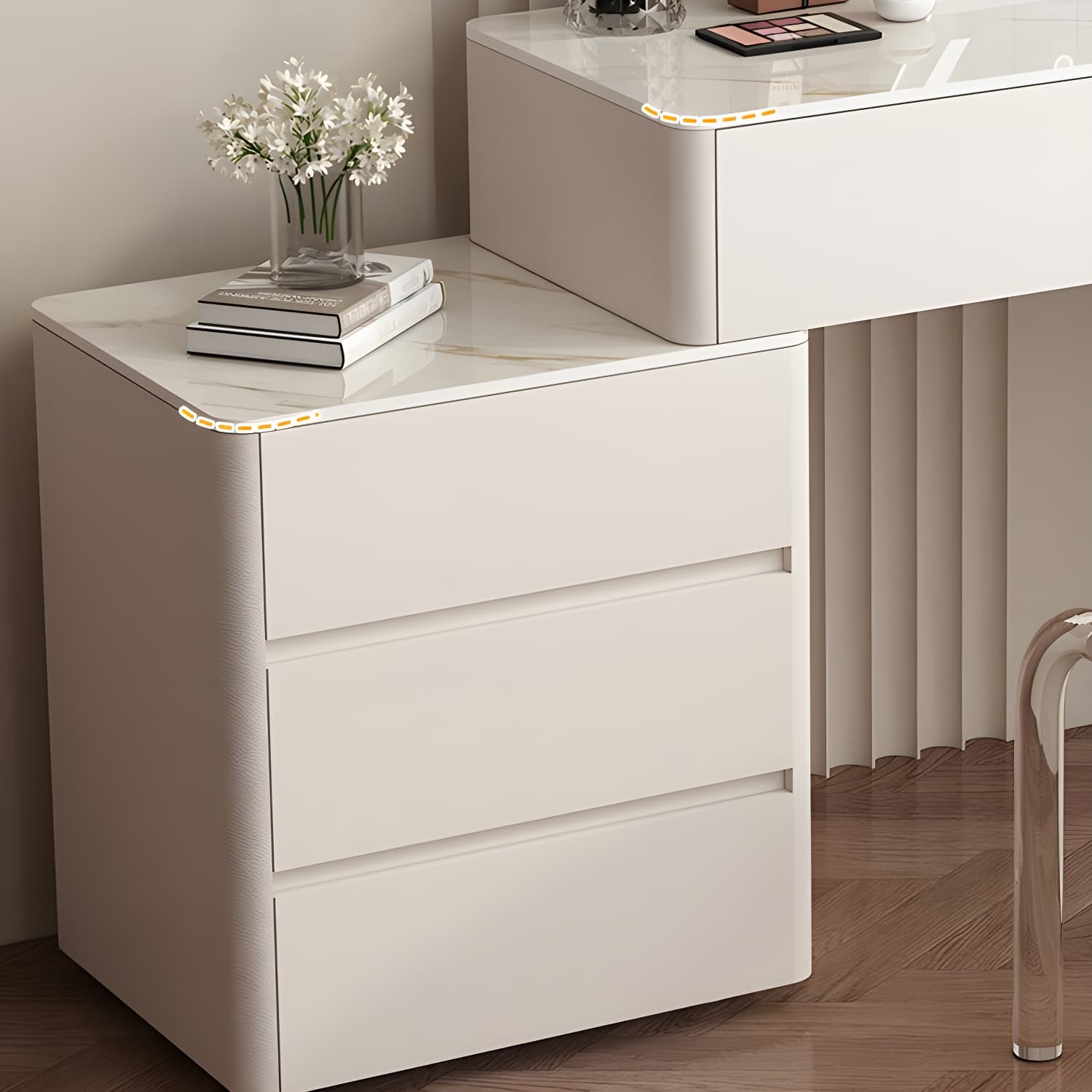 Modern Wood Makeup Vanity with Soft Close Drawer Glides & 2 Drawers - image 10