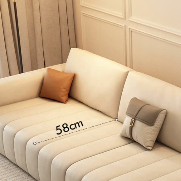 Modern Beige Sectional Sofa in Anti Cat Scratch Fabric with Square Arm - image 6