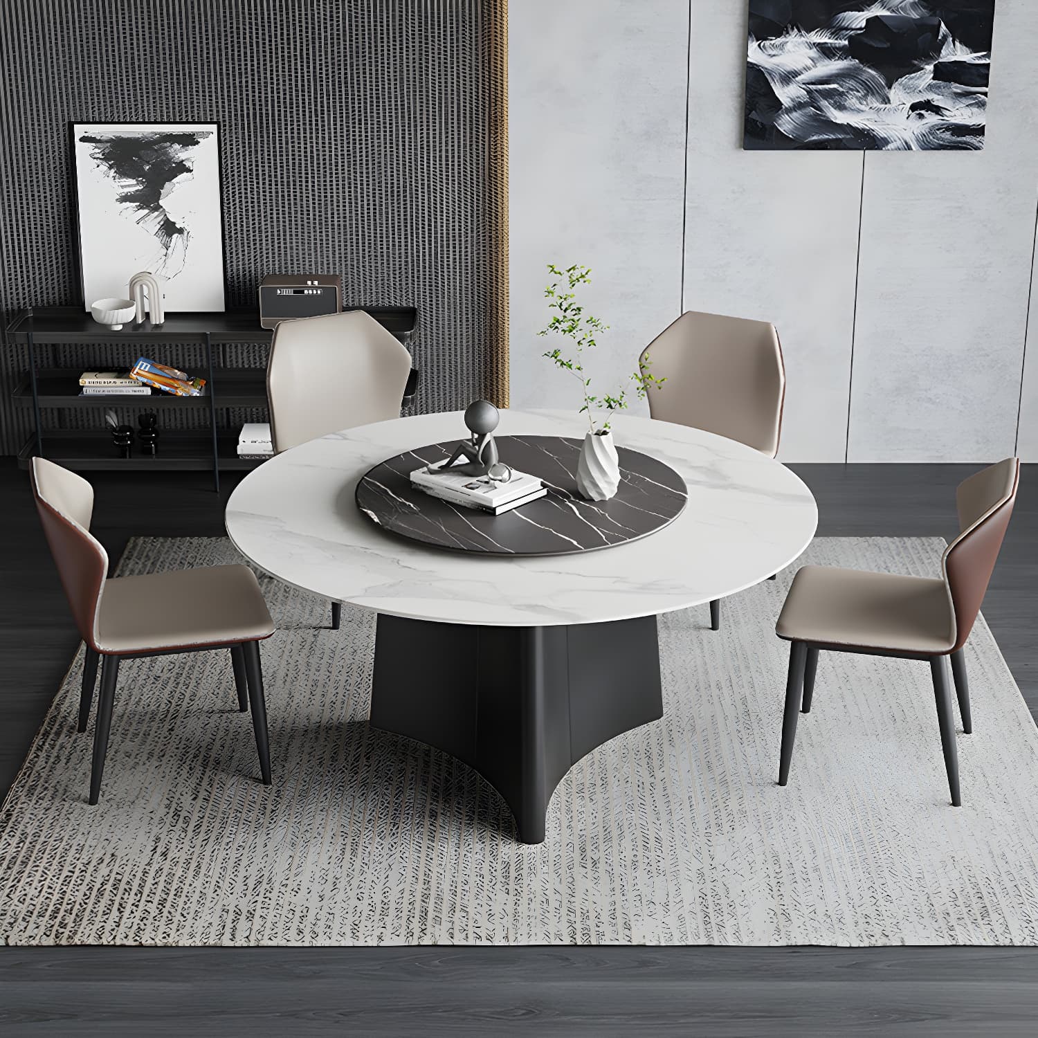 Modern Dining Table Set 1/3/4/7 Pieces with Metal Base Kitchen Furniture Set - image 11