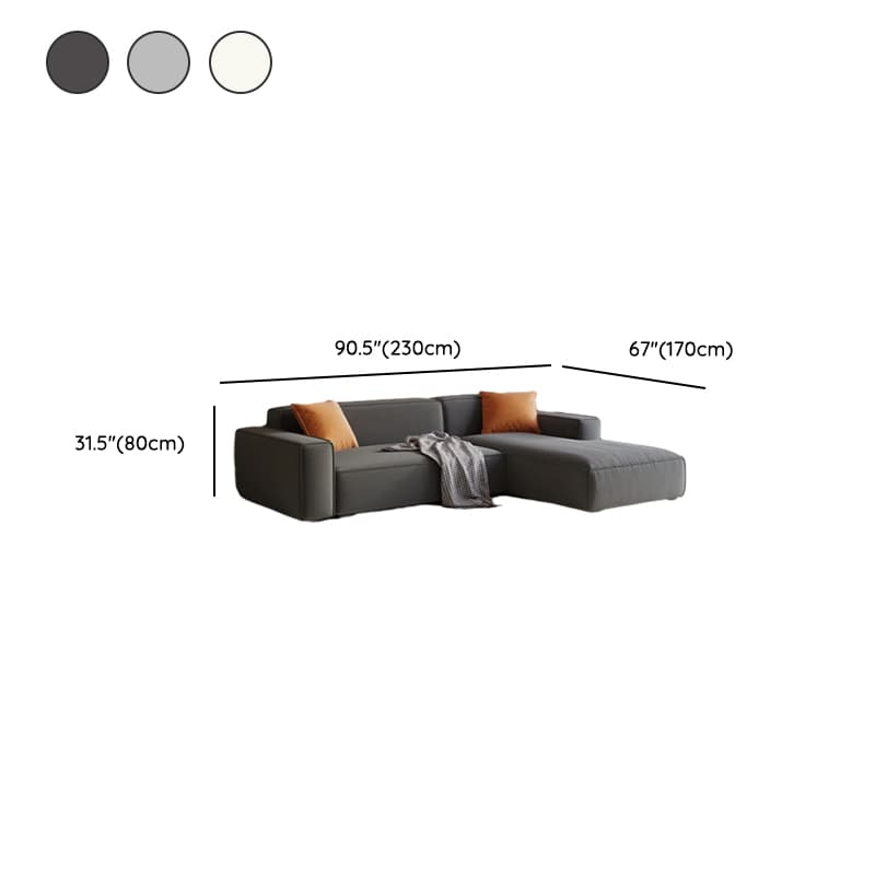 Trendy L-Shape Tear Resistant Sofa Chaise for 3-seater with Square Arm and 1 Chaise - image 10