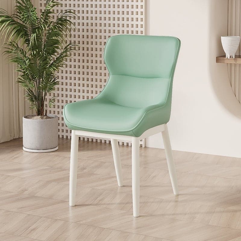 Contemporary Dinette Armless Chair with Solid Back Panel, Upholstered in Steel and Foot Pads - image 3