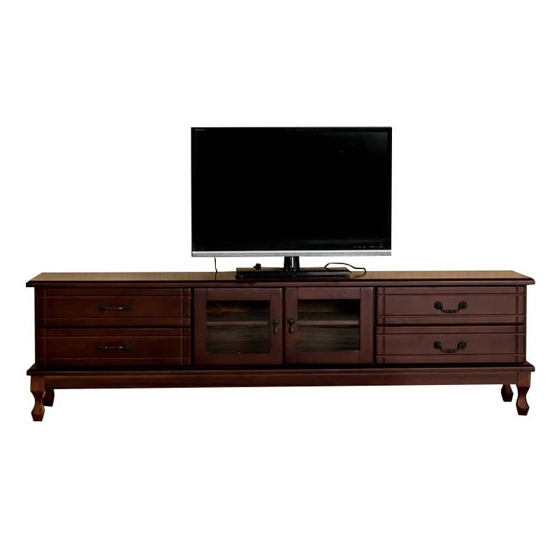 2 Tiers & 2-Door Rectangle Matte Solid Wood+Manufactured Wood Adjustable Shelf TV Stand for Living Room - image 10