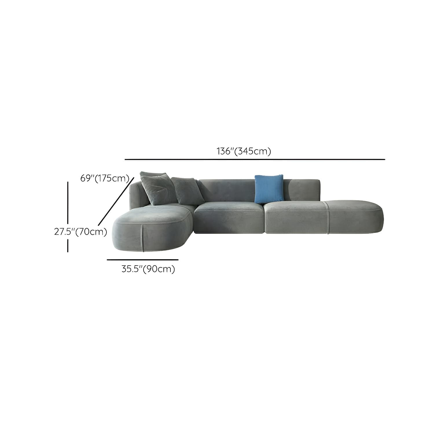 Flannel Upholstered Sectional Sofa in 2 Piece Set - Cozy, Stylish and Comfortable - image 23