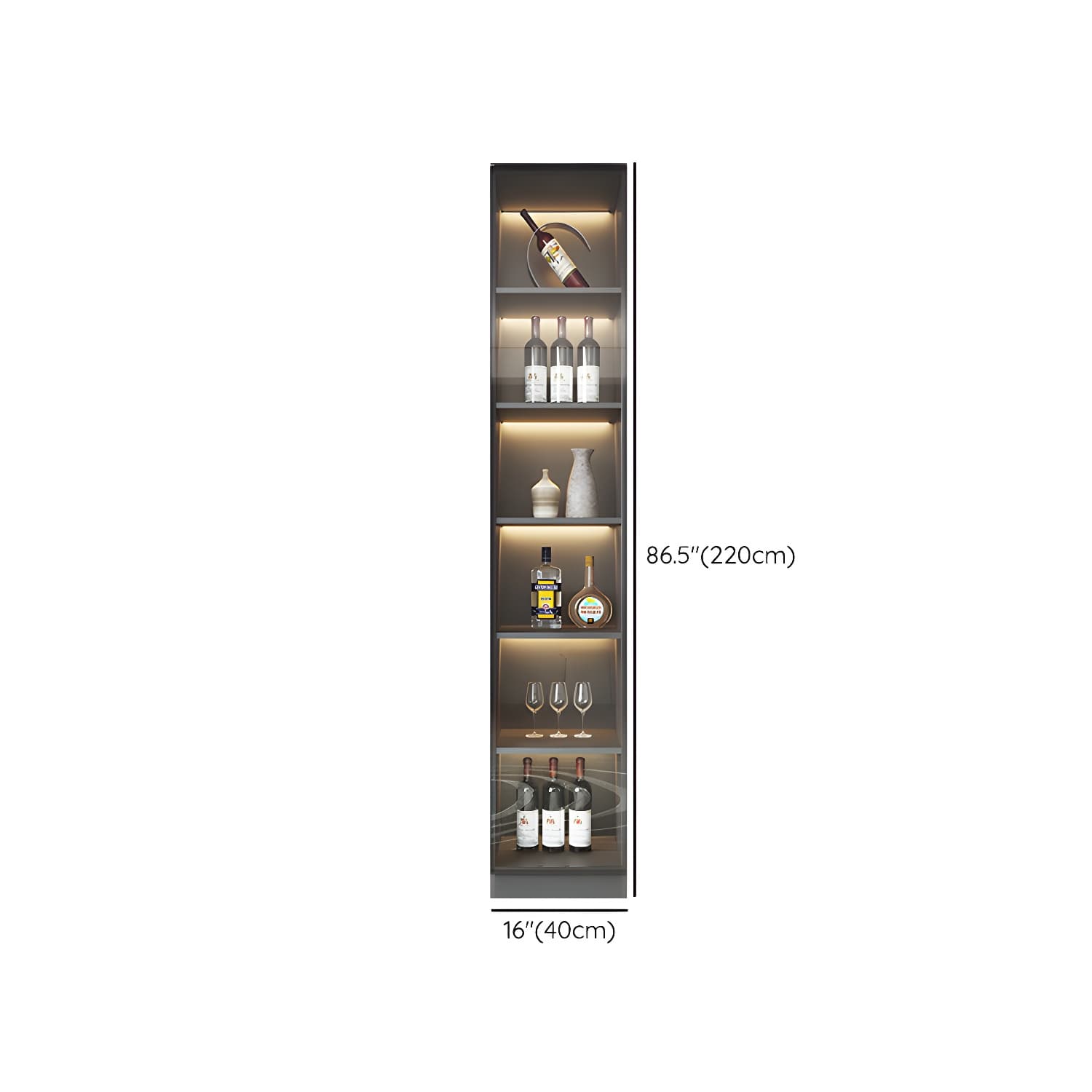 Modern Glass Adjustable Shelving Doors Wood Sideboard Cabinet with Cabinets and Drawers - image 9