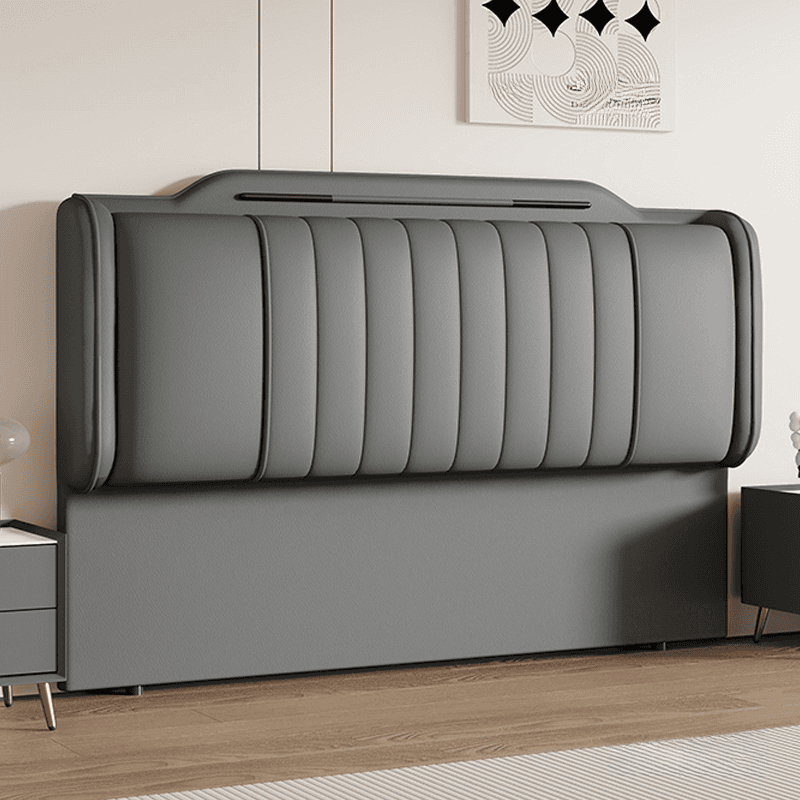 Art Deco Style Panel Headboard in Reclaimed Wood with No Distressing, Rectangle Shape for Queen/Full/Twin XL Bed, Featuring Sponge Upholstery and Standard Height
