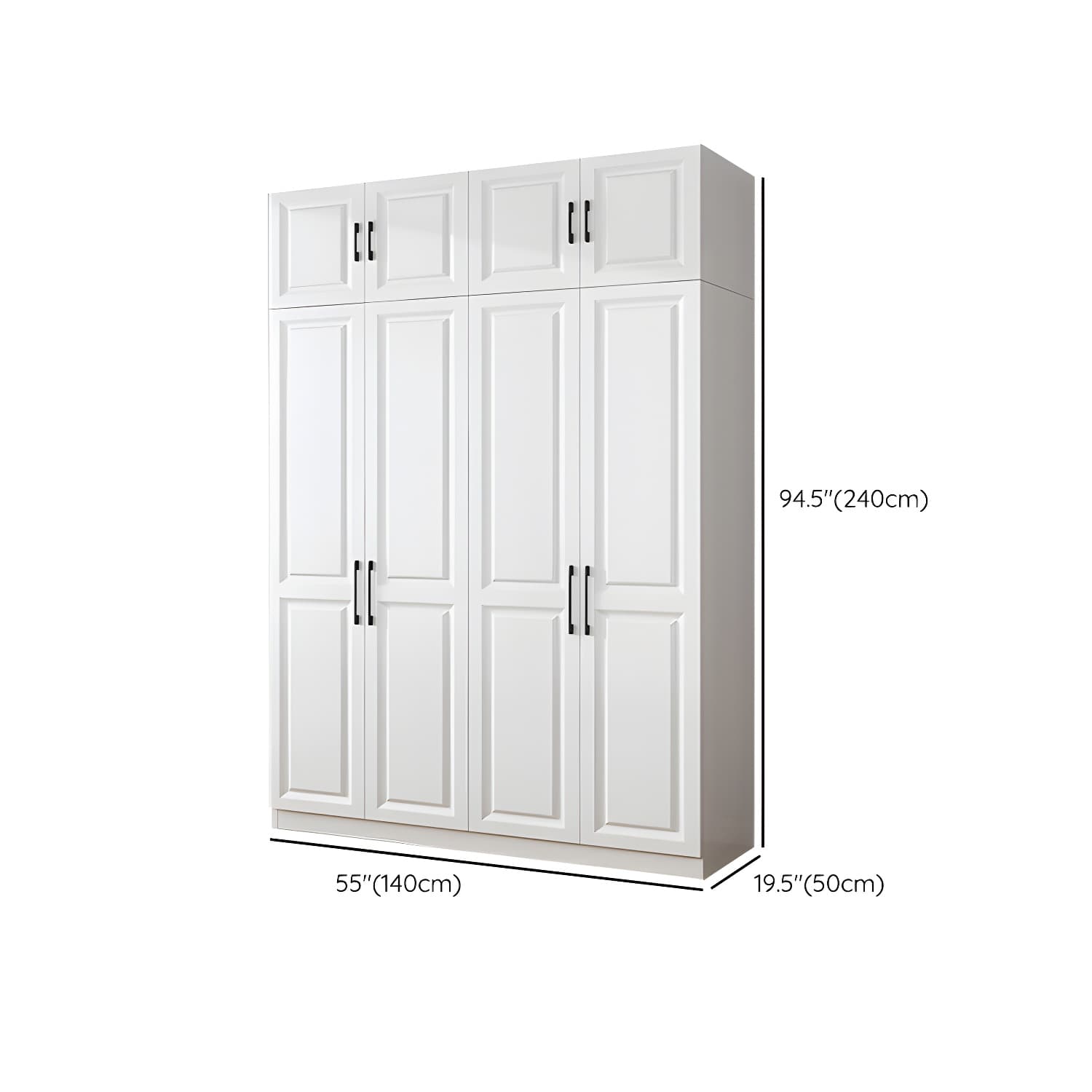Modern White Wood Wardrobe Armoire with Shelves & Clothing Rod - Spacious and Stylish - image 21