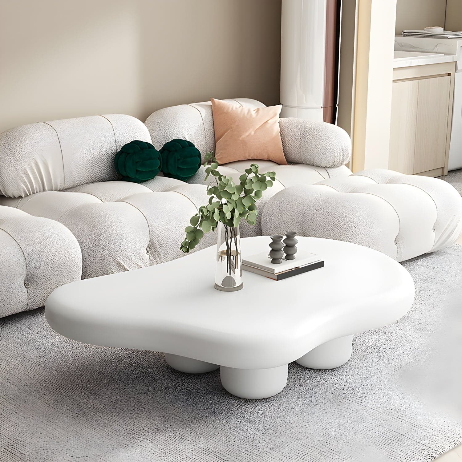 Solid Wood 4 Legs Coffee Table Minimalist Modern Coffee Table - image 4