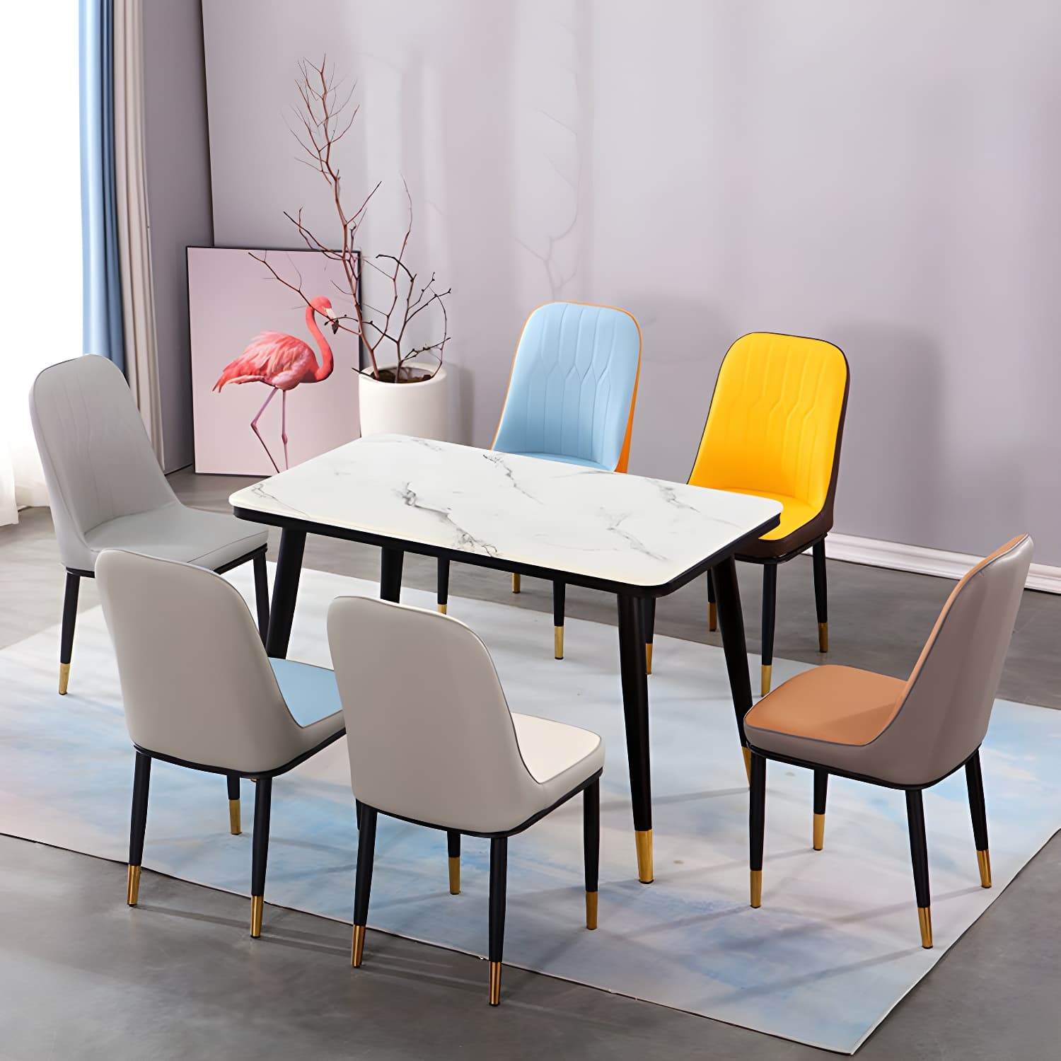 Nordic Style Kitchen Metal Dining Chair Dining Parsons Armless Side Chairs - image 17