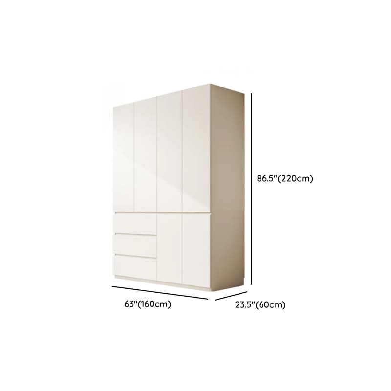 White Modern Simple Style Manufactured Wood Wardrobe Armoire with Soft Close Drawer, Soft Close Door, Interior Shelves, and Hanging Rod - image 37