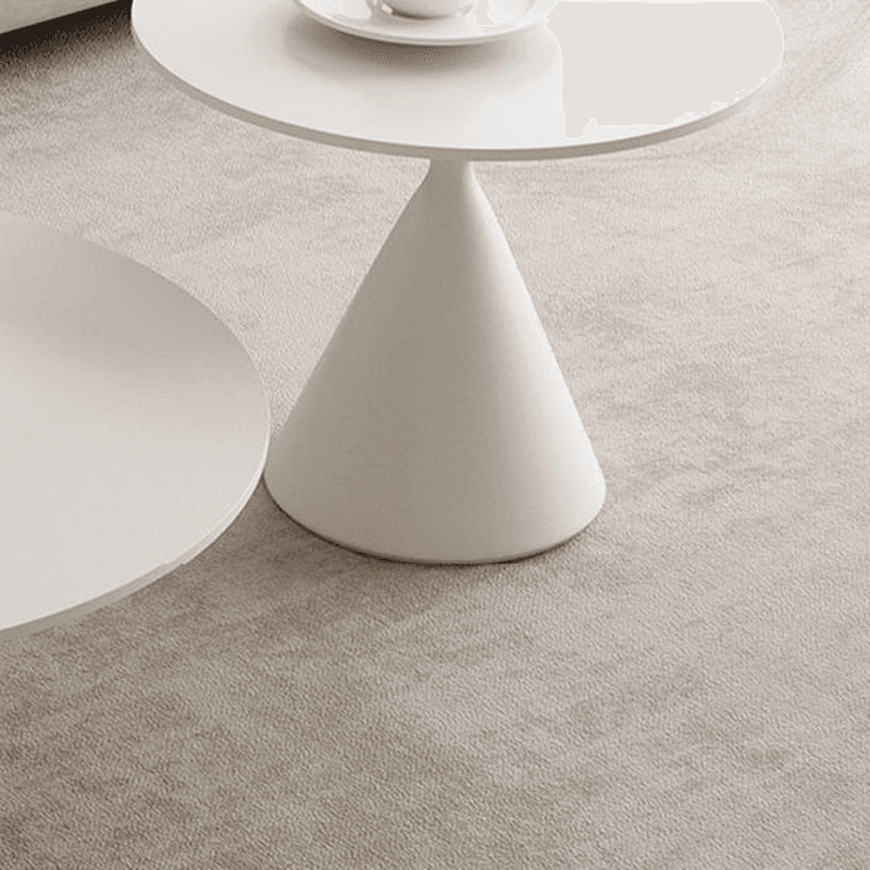 Single/Nesting Postmodern Circular-shaped Chalk/Ink Sintered Stone Pedestal Base Side Table - image 9