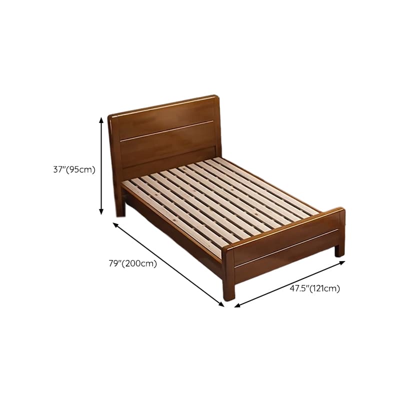 Traditional Brown Wood Panel Bed with Headboard Included and Footboard - image 15