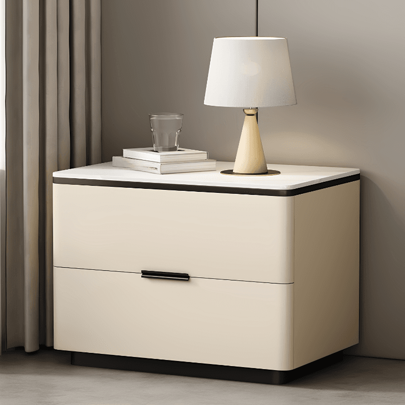 Organic Modern Nightstand With Drawer Organization Featuring 2 Drawers and Stone Countertop - image 12