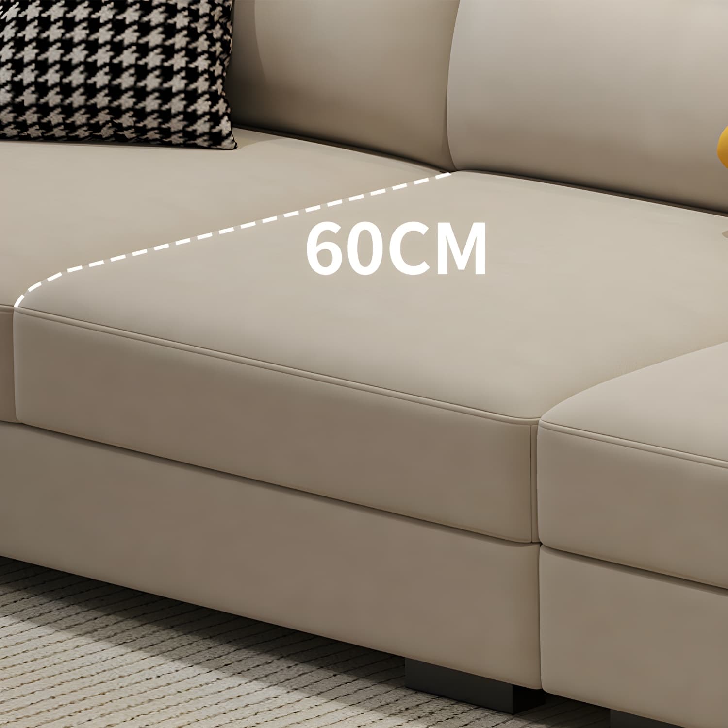 Scandinavian Wood Seats 4 Large (Over 109 in.) Pillow Top Arm Sofa Chaise - image 13