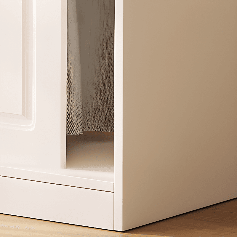 Casual White Wooden Wardrobe with 5 Drawers/4 Drawers/2 Drawers, Interior Shelves & Hanging Rod