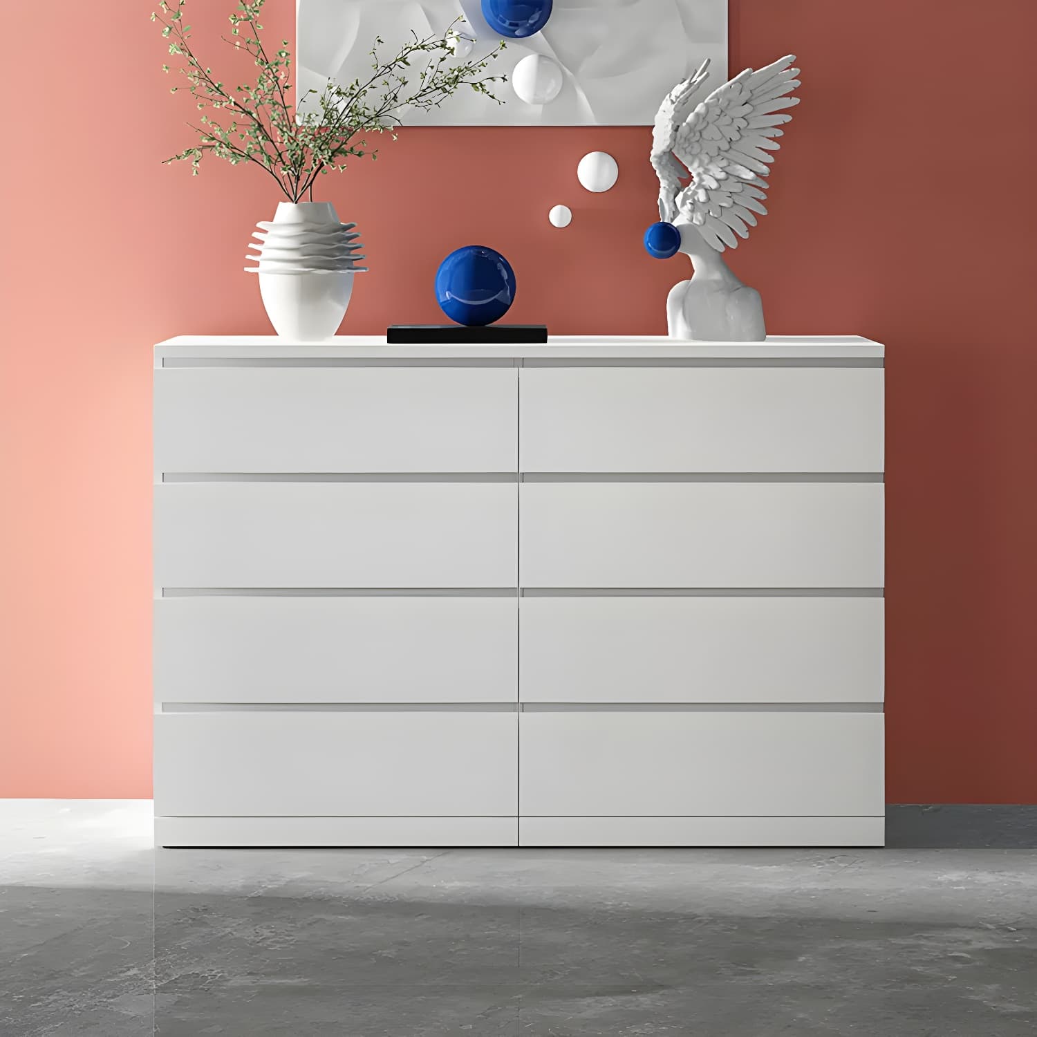 Contemporary 15.7" Wide White Chest Soft-Close Drawers Storage Chest - image 15