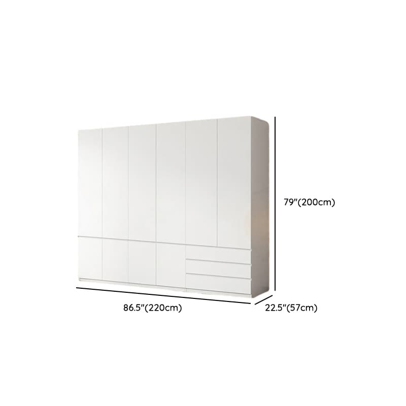White Contemporary Alloy Cabinet Armoire with 3/6/9 Drawers, Flexible Shelf, and Hanging Rod - image 28