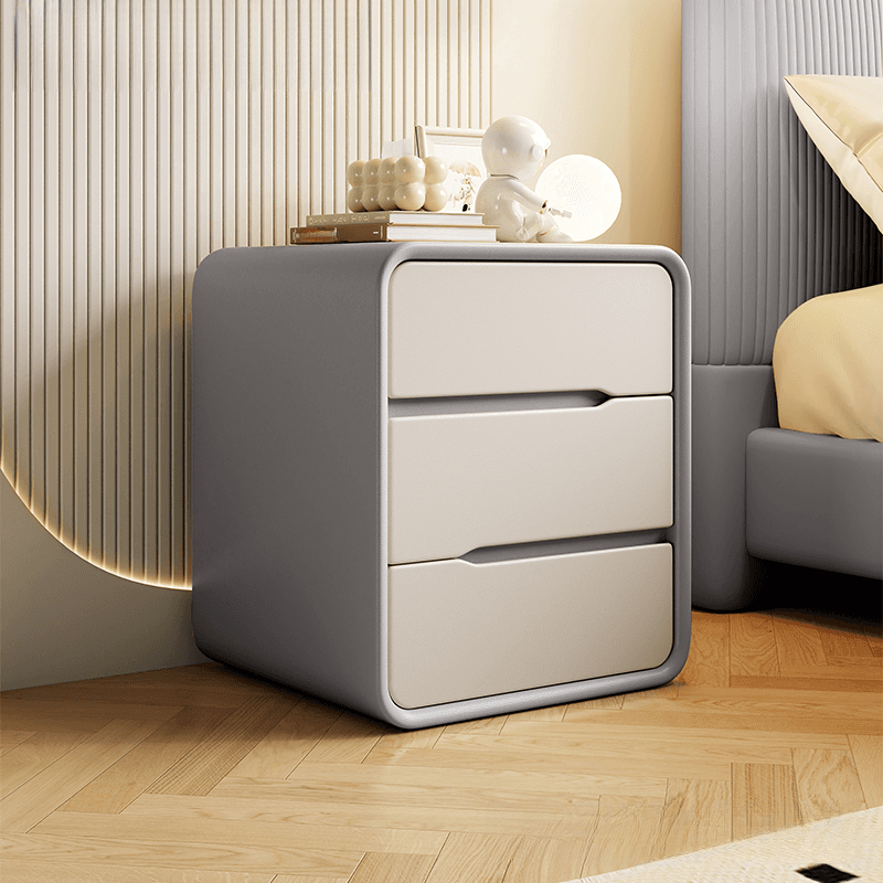 Art Deco Bedside Cabinet Nightstand Engineered Wood with 3 Drawers - image 7