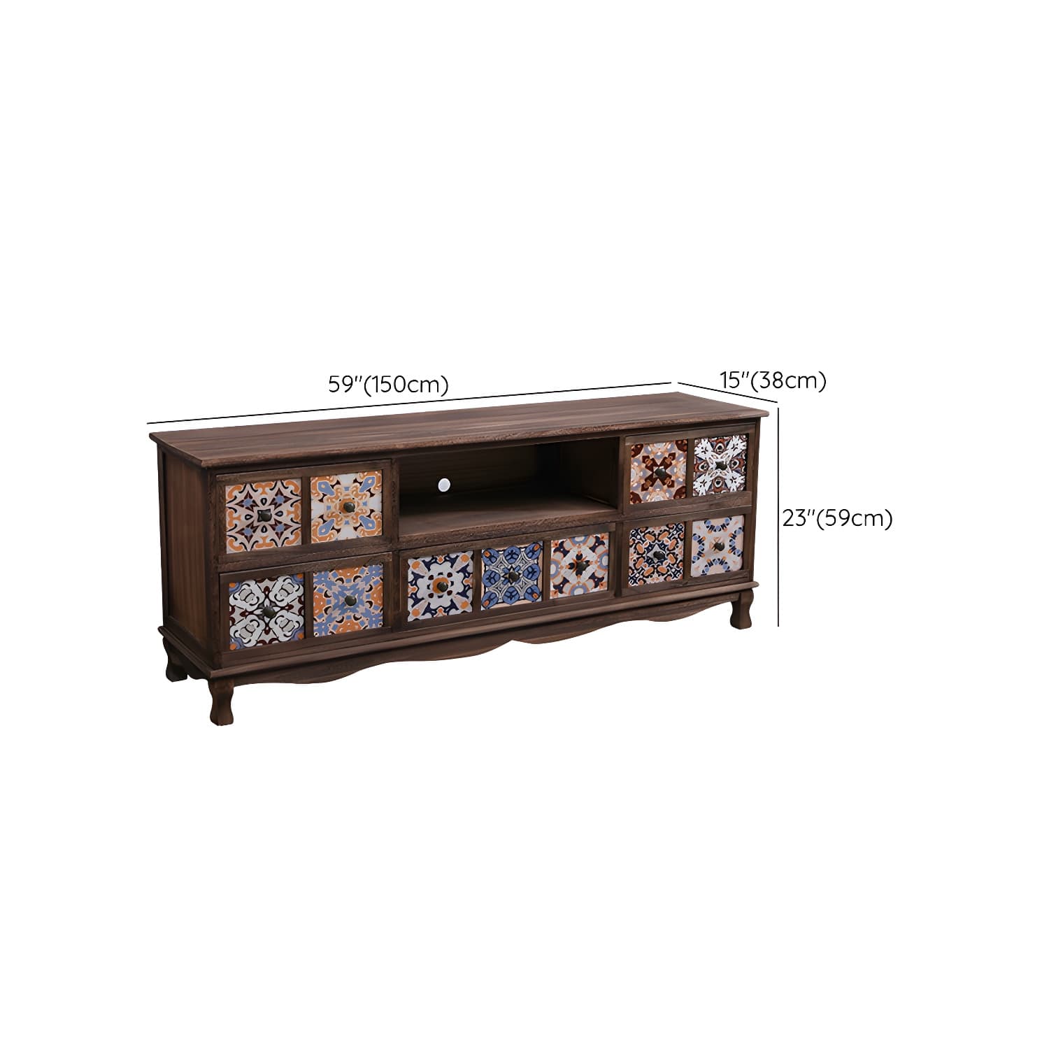 Mid-century Modern 22.83"H Solid Wood TV Media Console with Drawers - image 17