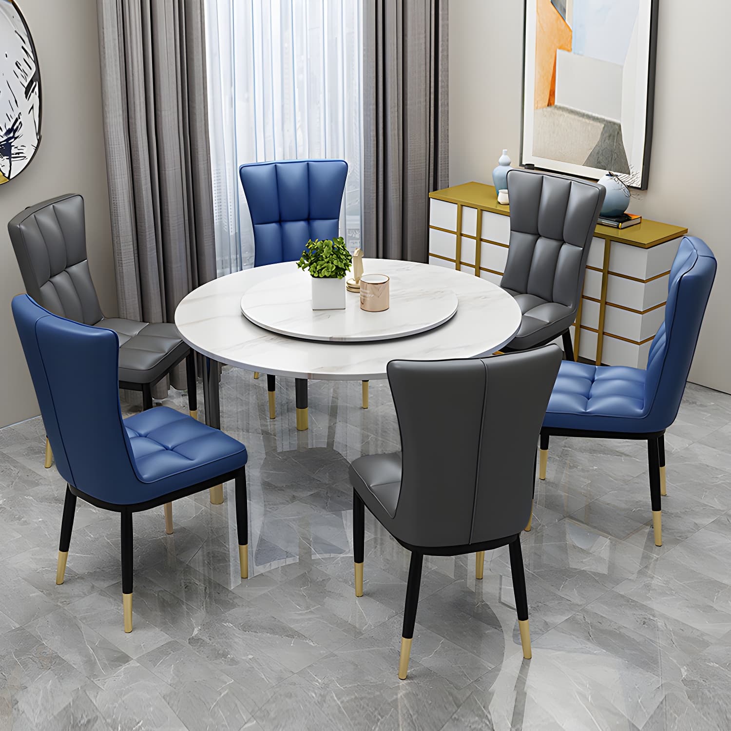 Upholstered Armless Dining Chairs Solid Back Side Chairs with Metal Legs - image 11