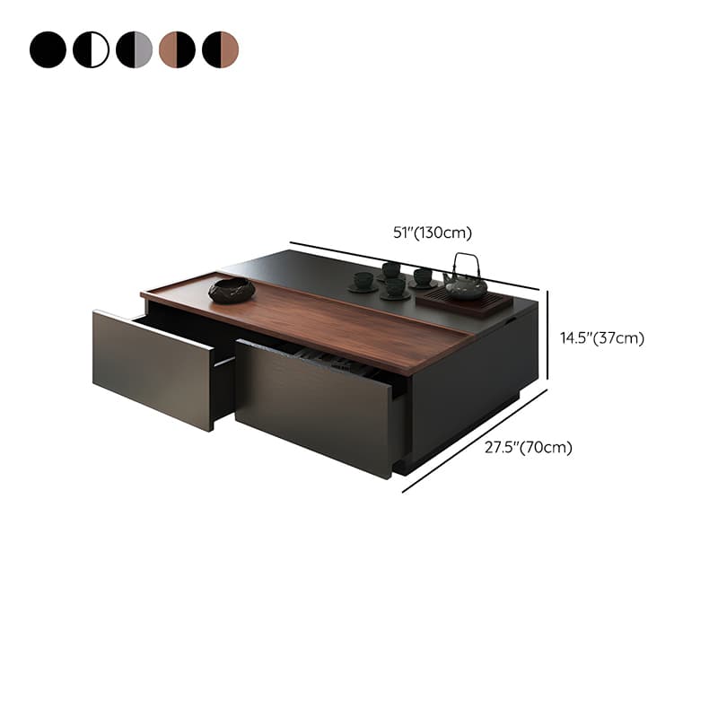 Modern Lift Top Wood Coffee Table with 2 Drawers and Trunk Storage - image 17