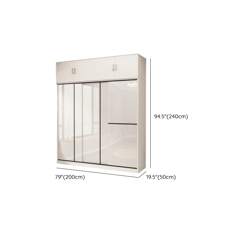 Chalk Modern Timber Self-supporting Wardrobe with Soft Close Door and Clothing Rod, Slipping Mechanism - image 23