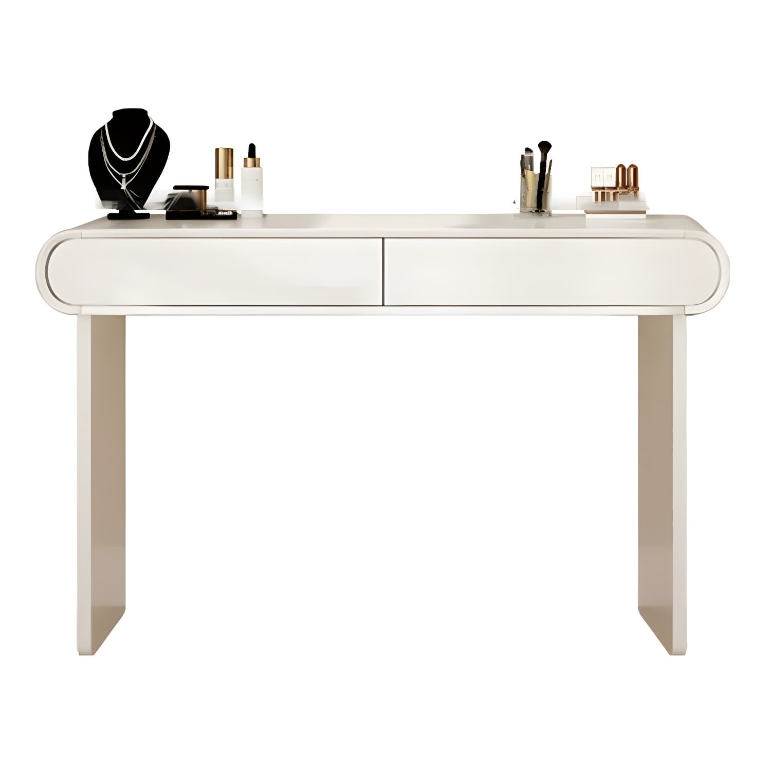 Modern White Wooden Makeup Vanity With Soft Close Drawers & Easy Assembly, Standard Width - image 3