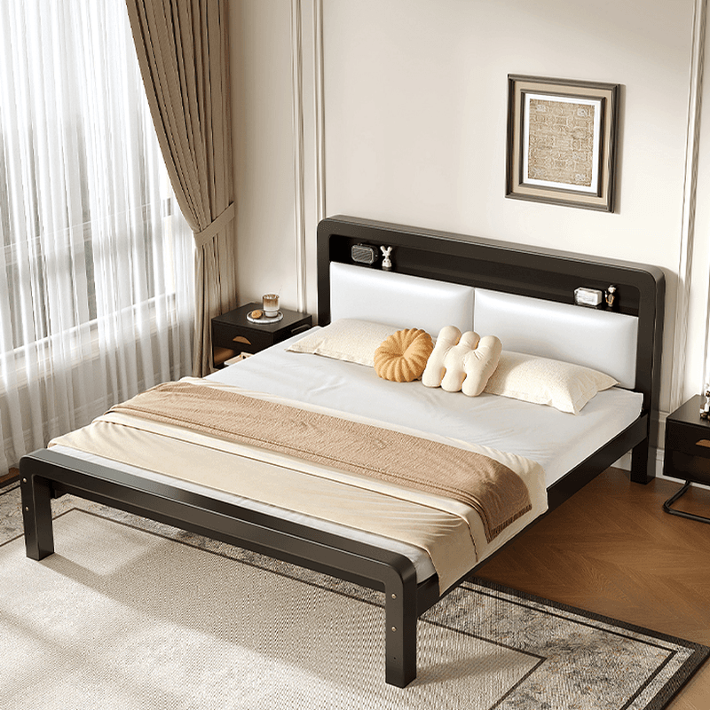 Minimalist Solid Color Storage Bed with Iron Frame and Leg for Living Room - image 6