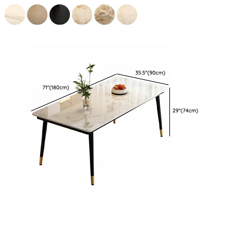 Art Deco Rectangle Scratch-repellent Fixed Table/Dining Table with Ink legs and Sintered Stone top Seats 4/Seats 8/for 6 - image 23