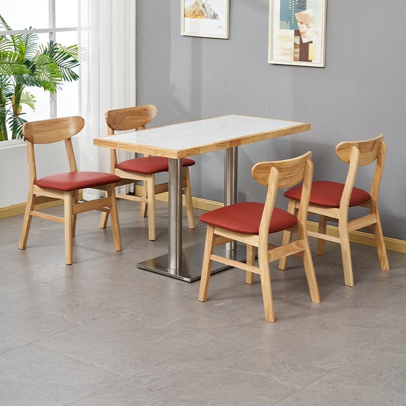 Dining Table Set with Slate Stone Top and Trestle Base, Seating Capacity for 4 People - image 8