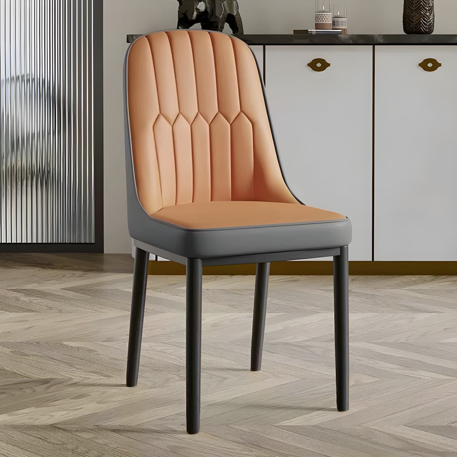Modern Dining Room Armless Parsons Faux Leather Dining Side Chair - image 23