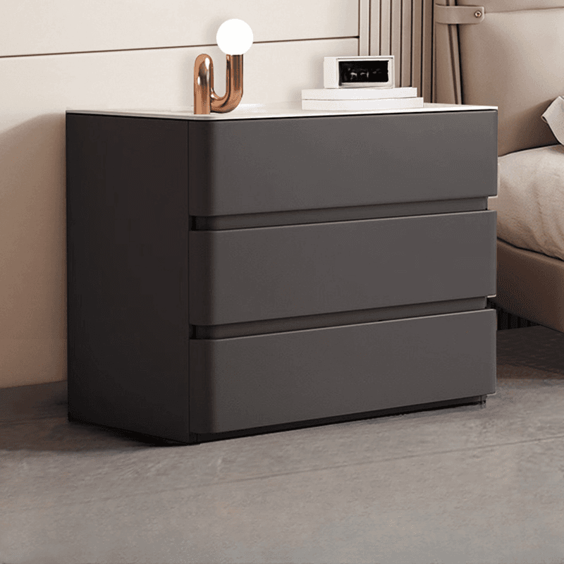 Contemporary 3-Tier Sintered Stone Nightstand With Drawer Organization - image 3