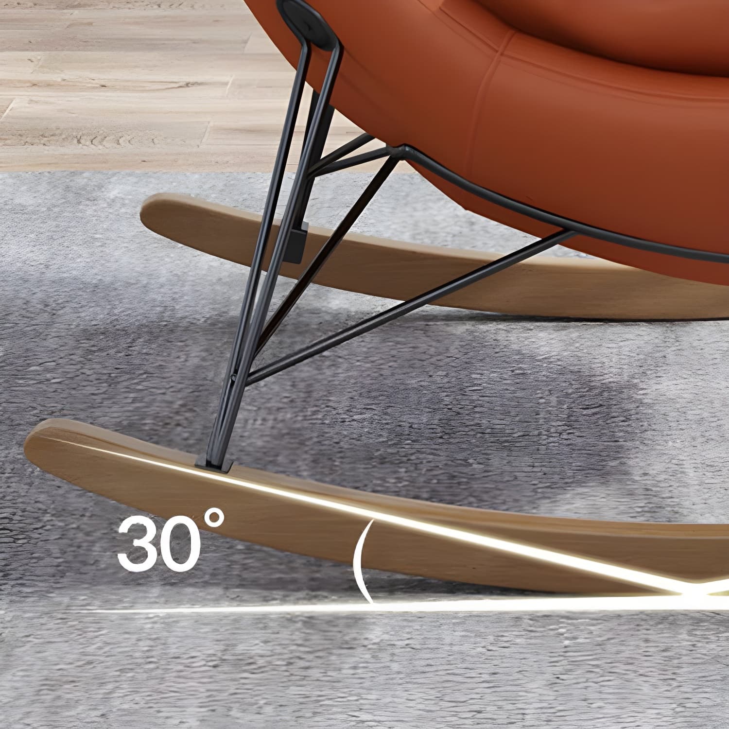 Contemporary Rocking Chair Faux Leather Waterproof Glider Chair with Removable Cushions - image 16