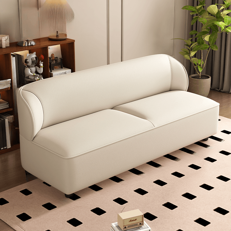 Contemporary Modern Solid Color Scratch-durable Loveseat in PU Leather, 2-Seater with 1 Pillow