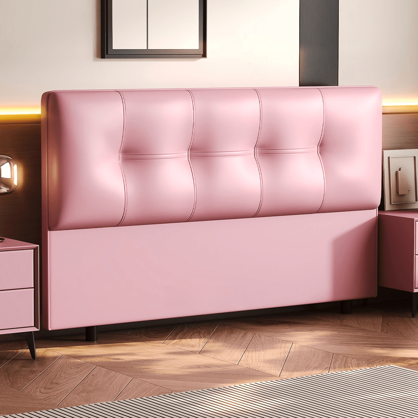 Simplistic Style Panel Headboard with No Distressing, Piled Tufted Rectangular Shape for King/Queen/Full Bed, Featuring Sponge Upholstery and Standard Height - image 8
