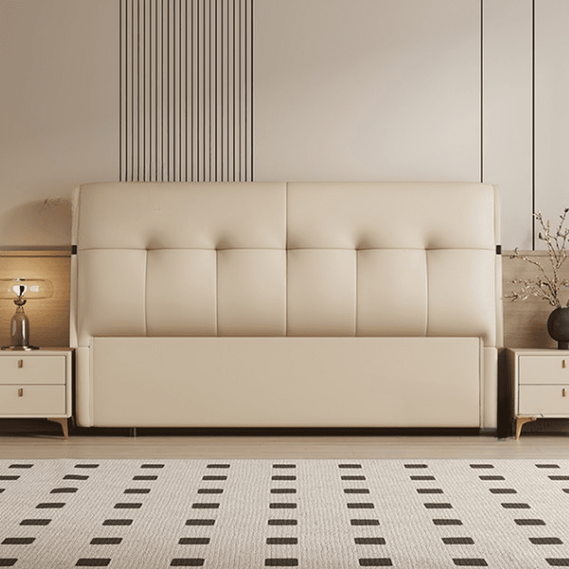 Simplistic Panel Headboard with No Distressing, Piled Tufted Rectangular Design for King/Queen/Full Bed, Sponge Upholstery Fill, Standard Height - image 12