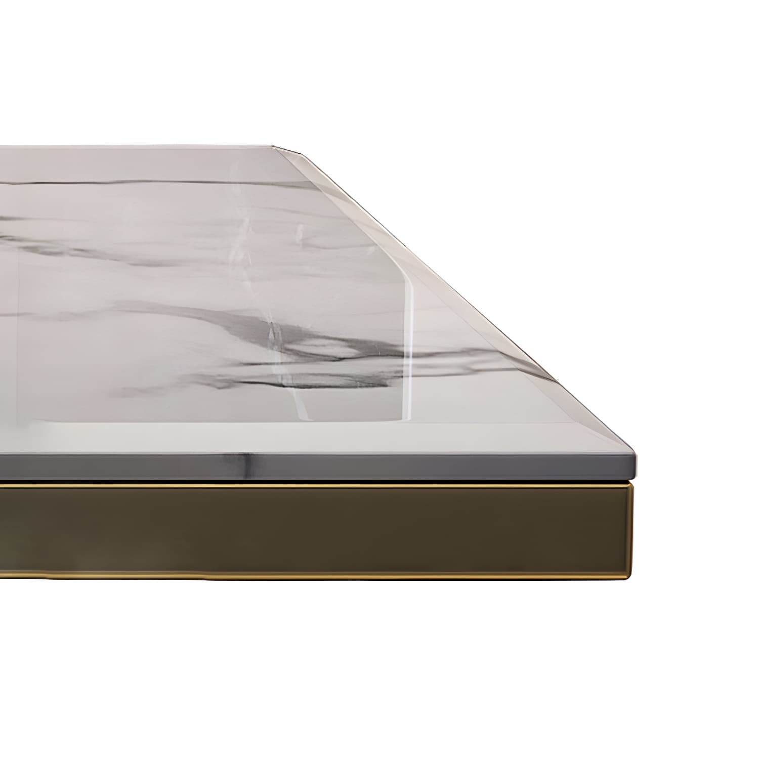 Glam Marble Dining Set with Gold Metal Pedestal Base - White and Beige - 1/5/7 Piece Set - image 5