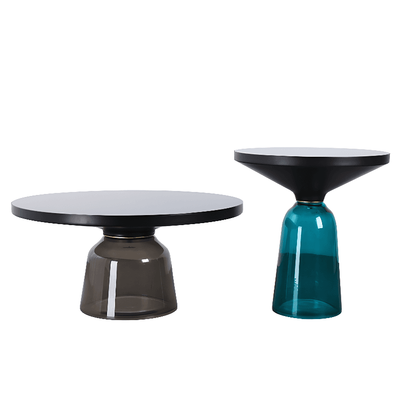 Simplistic Single Side Table with Hardened Glass and Plinth Base, Rounded Top - image 10