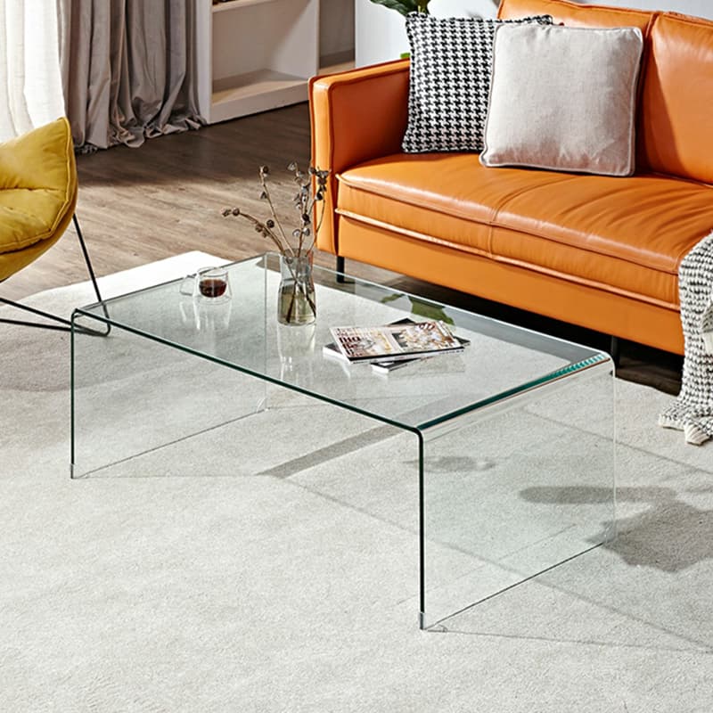 Modernism Oblong Cocktail Table in Glass with Sled Base for Living Room - image 17