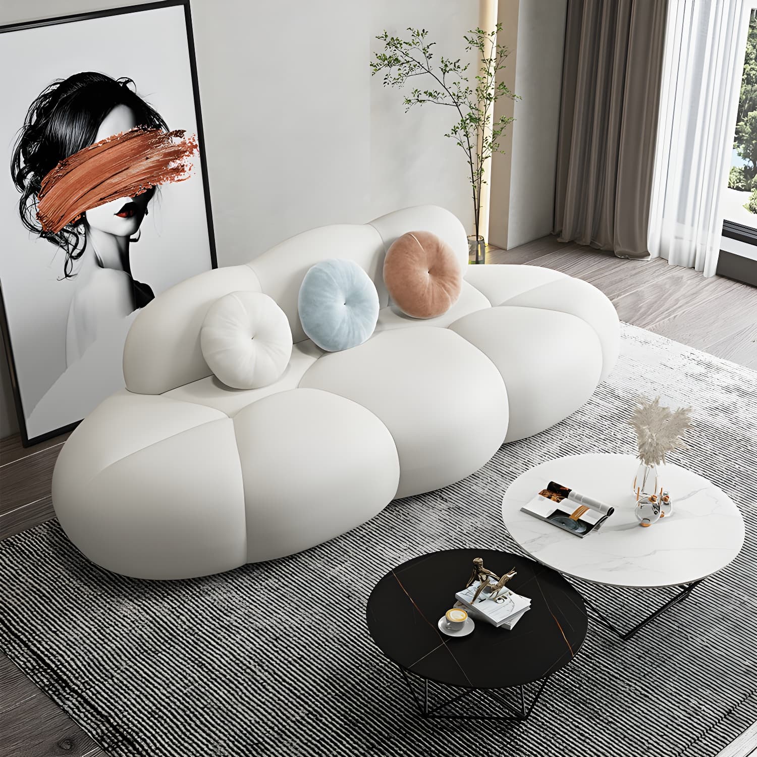 Contemporary Stationary Living Room Armless Standard Cushions Sofa - image 16