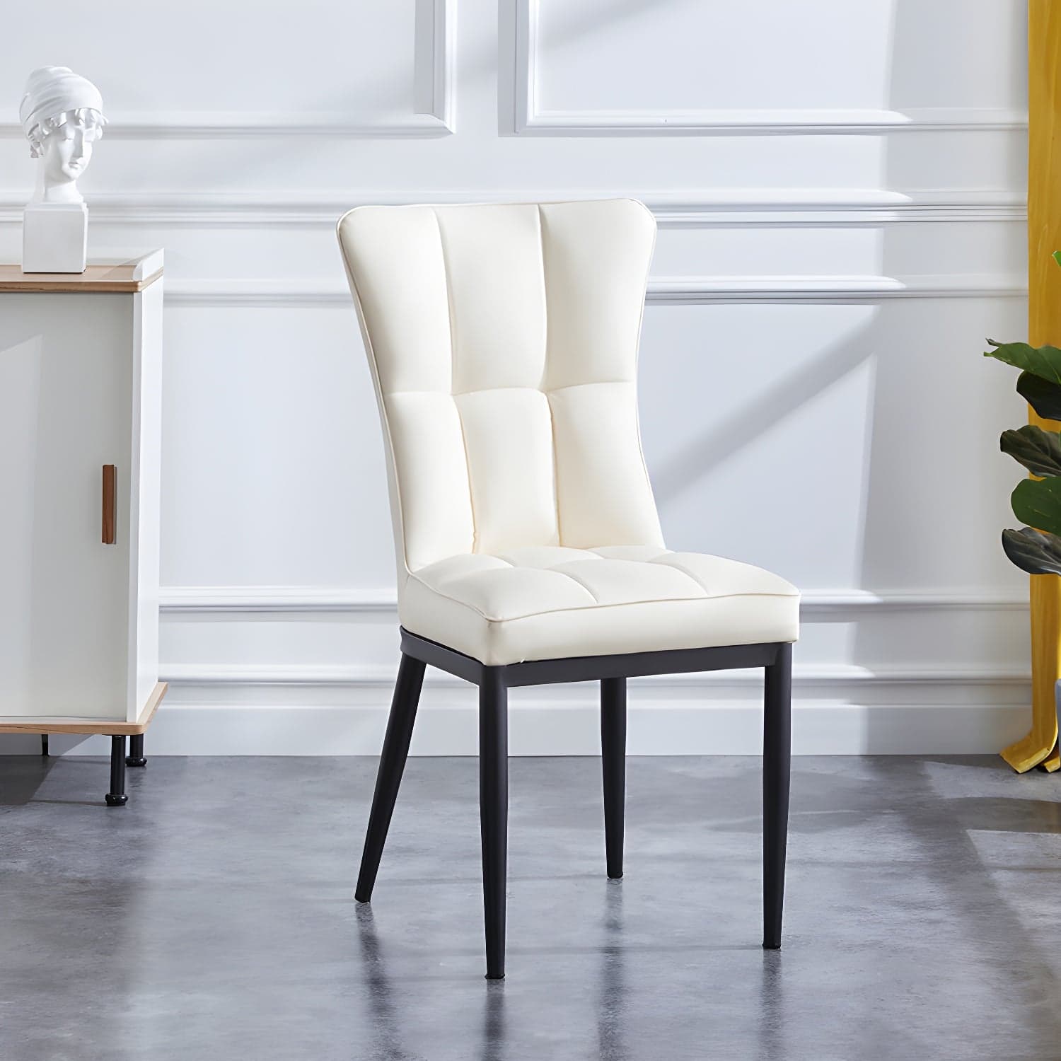 Upholstered Armless Dining Chairs Solid Back Side Chairs with Metal Legs - image 9