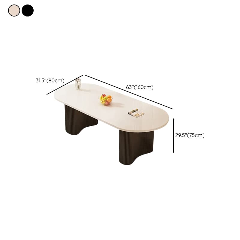Art Deco Dining Table with Ivory Stone Top, Standard Height, Scratch-shielded, Fixed Table Mechanism - image 17