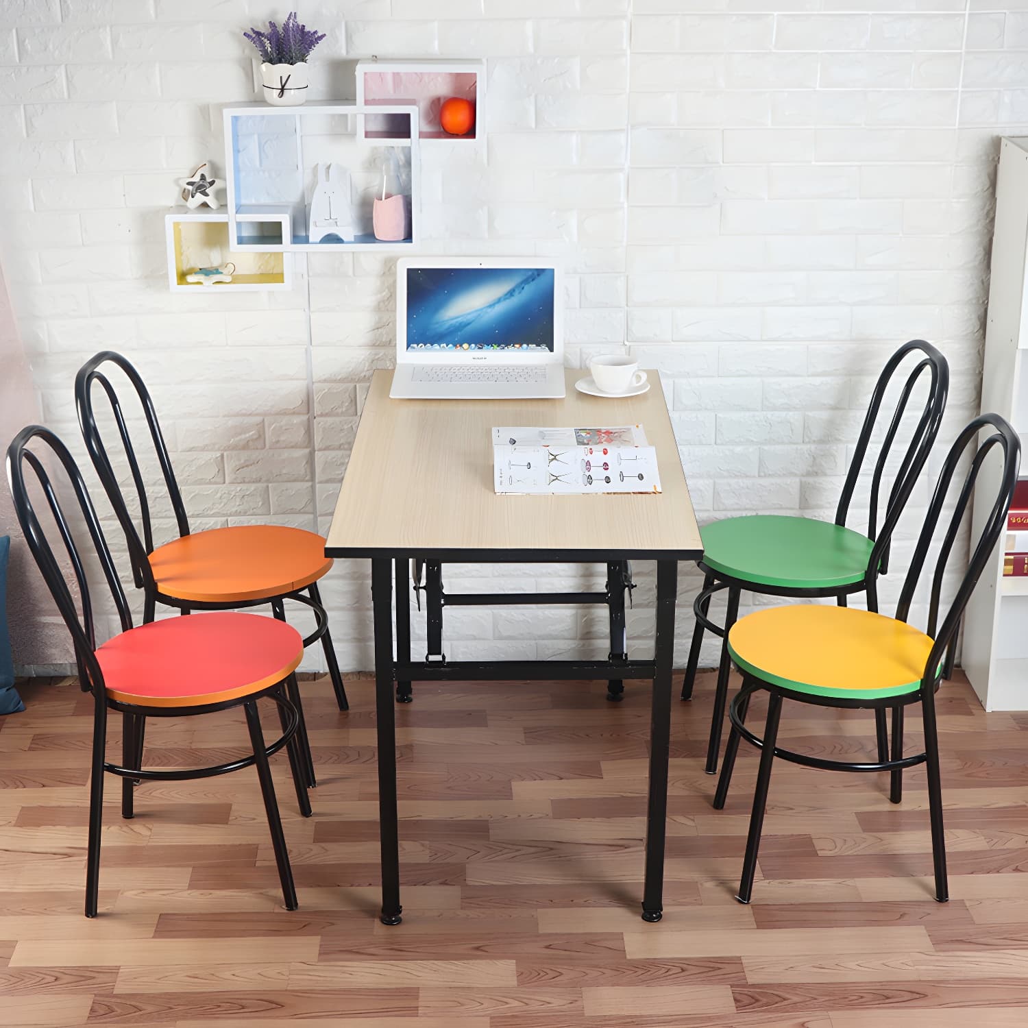 Contemporary Metal Dining Room Chairs Open Back Dining Armless Chair for Home Use - image 13