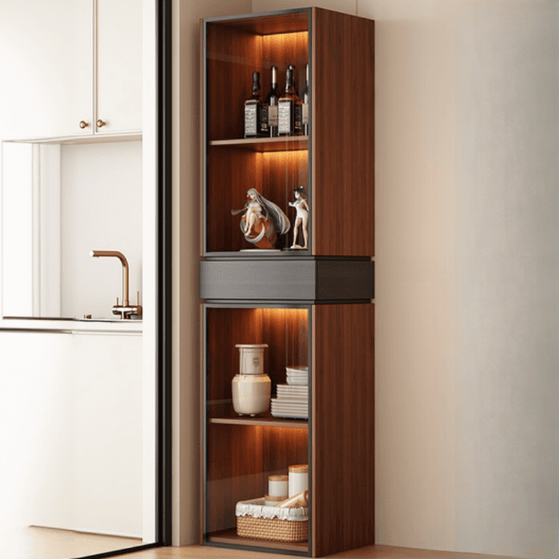 Rectangular Detached Accent Cabinet with Damp-proof, Scratch-immune Glazed Door in Chalk/Sepia and Soft Close Drawer - image 3